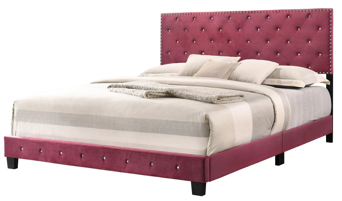 Velvet Upholstered King Bed A463