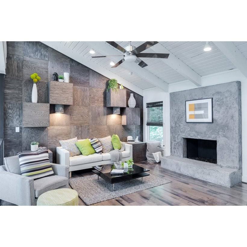 Satin Nickel LED Fan Light T3346