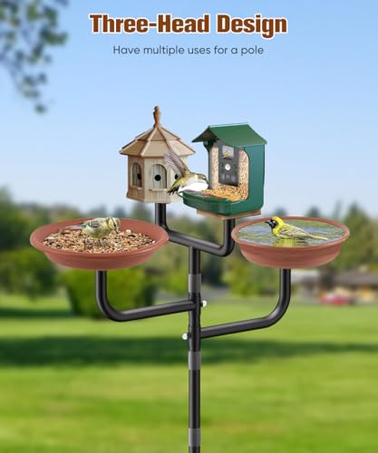 90inch Adjustable Bird House Pole with 3 Holders A91919