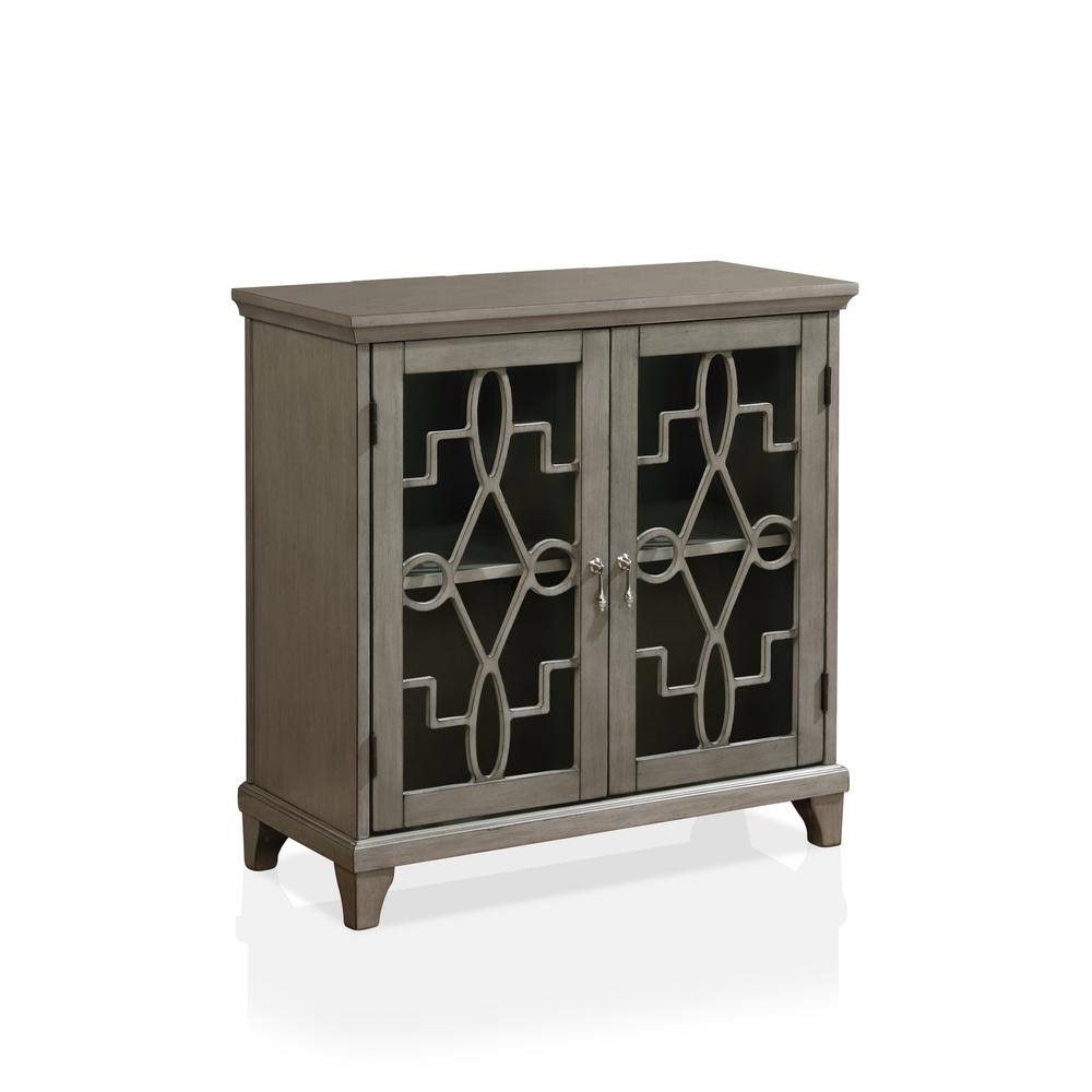 Gray Accent Cabinet with 2-Shelf L67567