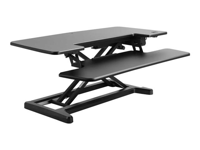 Black electric standing desk converter J148