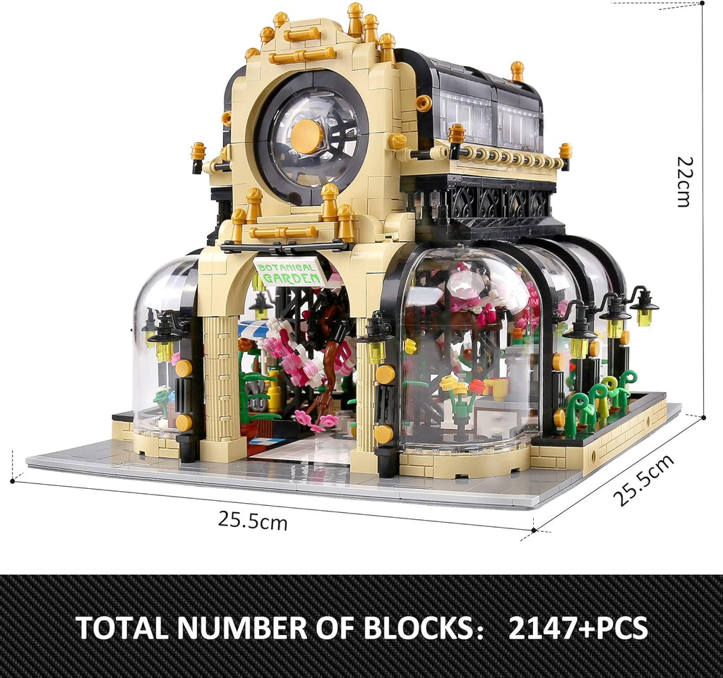 Plant Garden Building Kits Toy, MOC Building Blocks Botanical Garden with LED Lights, Streetview House Kit (2147 Pieces) V82714