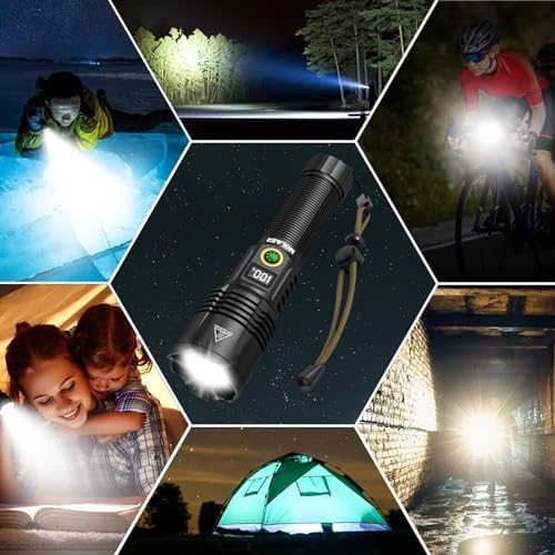 Rechargeable LED Flashlight with Zoomable, IPX6 Waterproof M81982