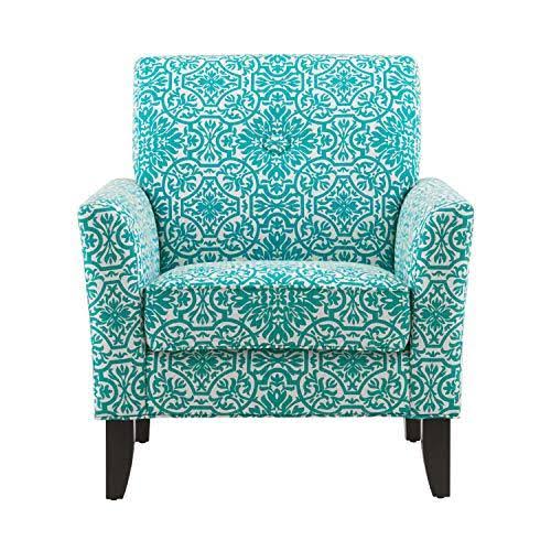 Button Tufted Arm Chair Gold Damask P130