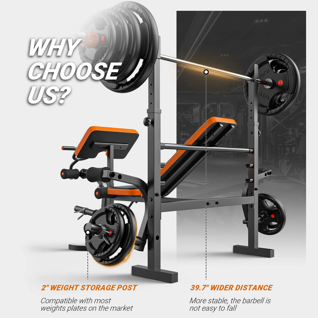 6 Positions Adjustable Foldable Weight Bench J2329