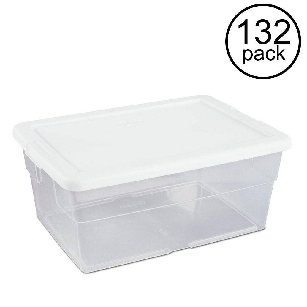 16 Quart Clear Plastic Stacking Storage Container Box Q783