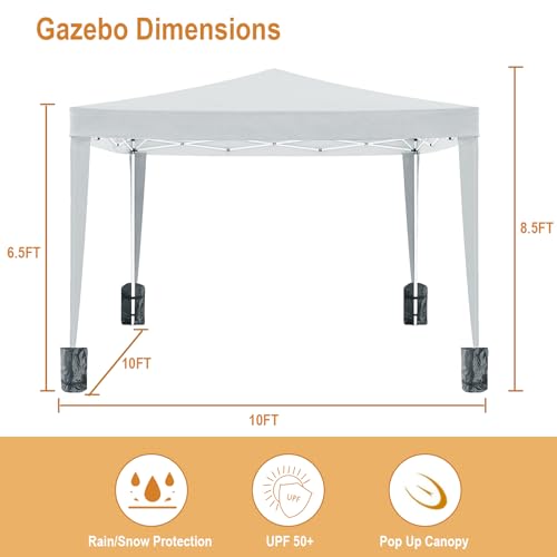 10x20 White Pop Up Canopy Tent with 6 Sidewalls Z20054