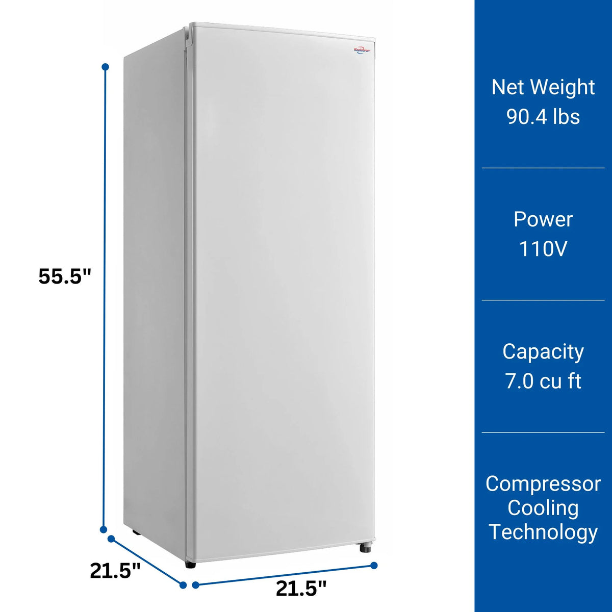 White 7.0 cu ft Upright Freezer E41122
