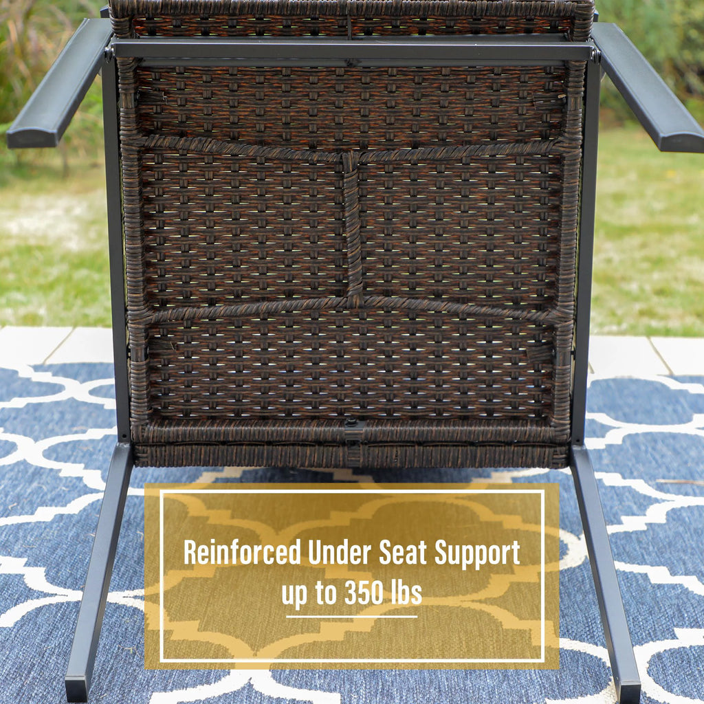 Patio Wicker Rattan Dining Chairs Set of 4 Dark Brown Y59864