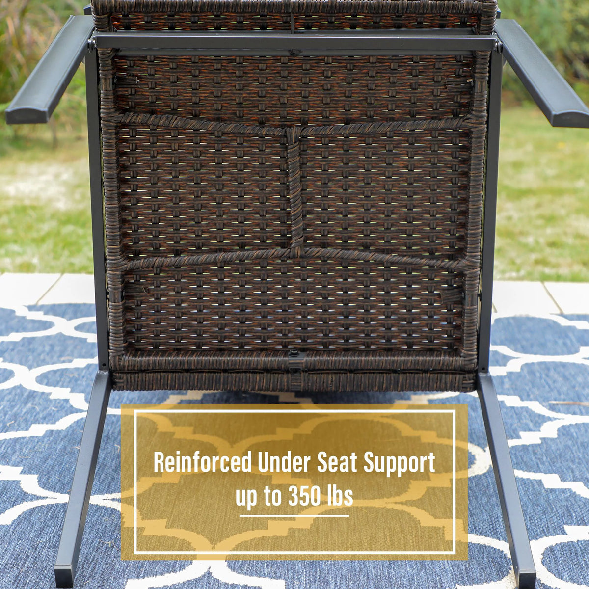 Patio Wicker Rattan Dining Chairs Set of 4 Dark Brown Y59864