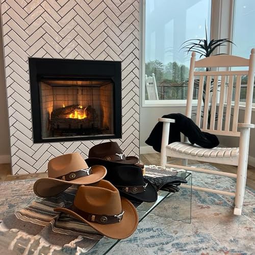 4 Pcs Felt Wide Brim Cowboy Hat D6531