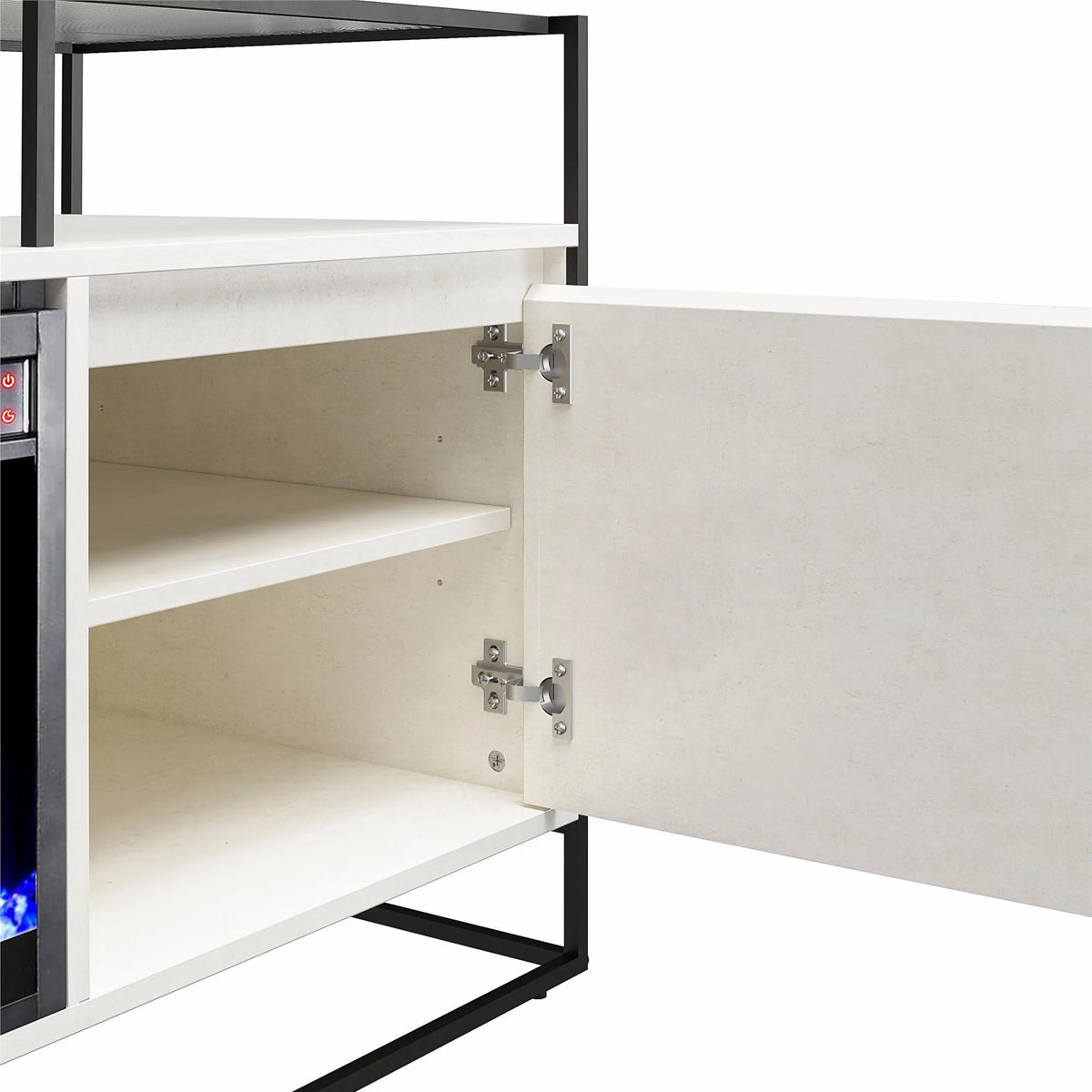Plaster TV Stand with Electric Fireplace H718092