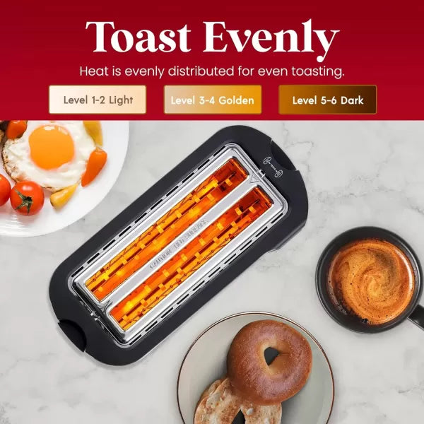 Long Slot 4 Slice Stainless Steel Toaster T325123