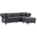 Gray Velvet Reversible Sectional E45996