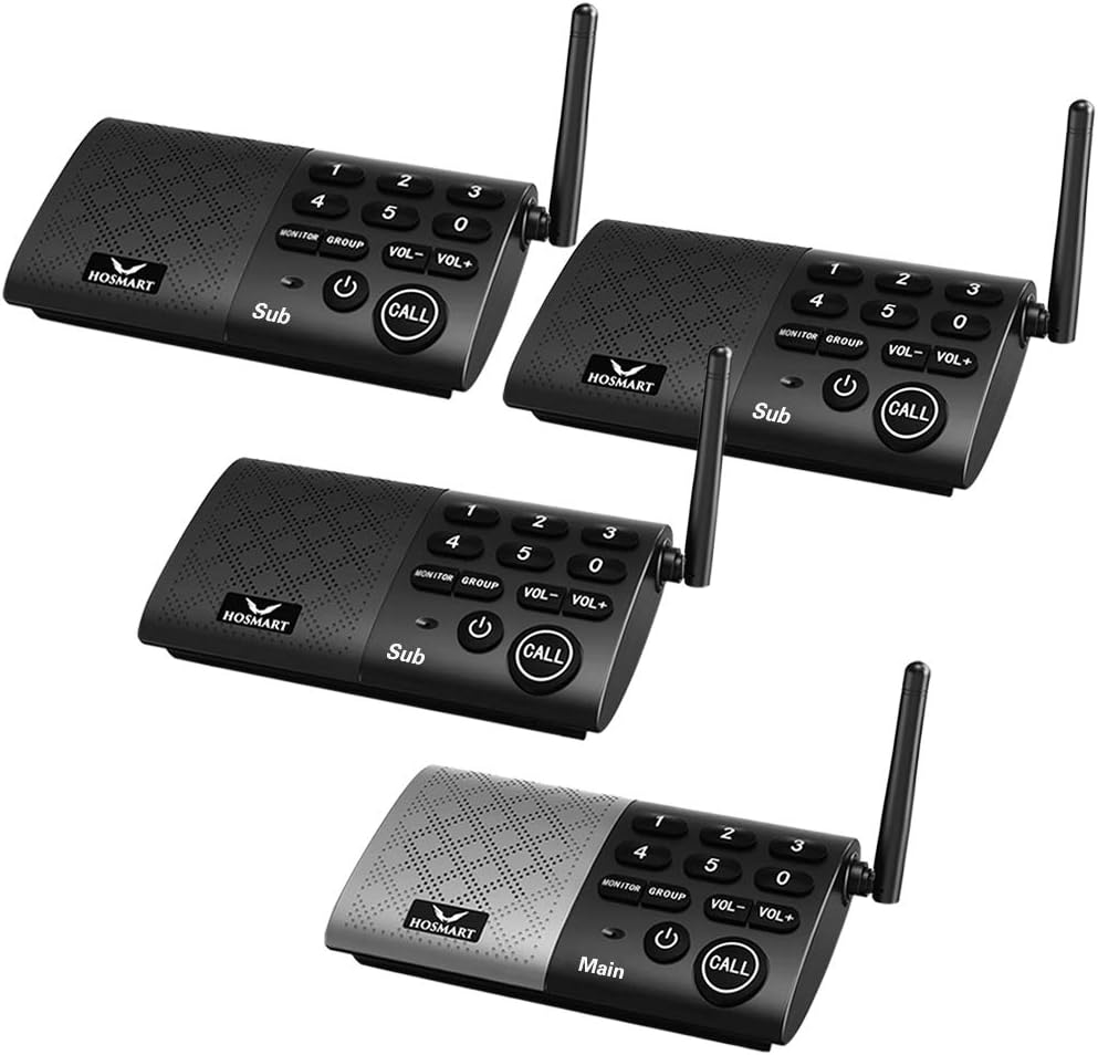 Full Duplex Wireless Intercom System, DECT 6.0 Technology, 1000 Feet Range, Pack of 2 R389088