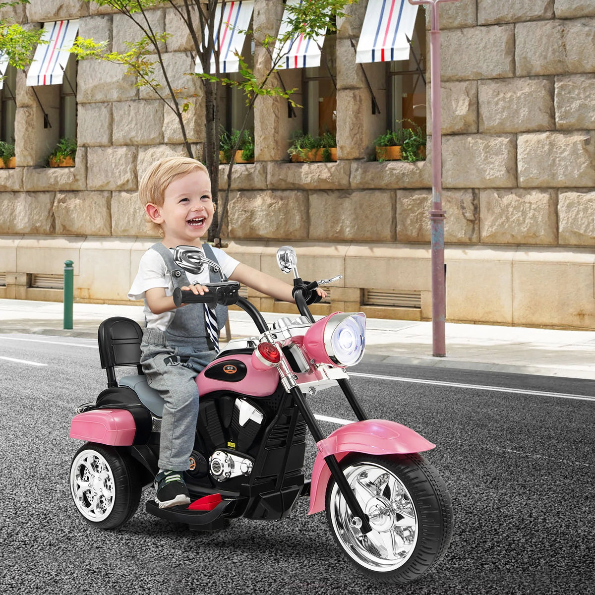 3 Wheel Kids Ride On Motorcycle 6V Battery Powered White Q178856