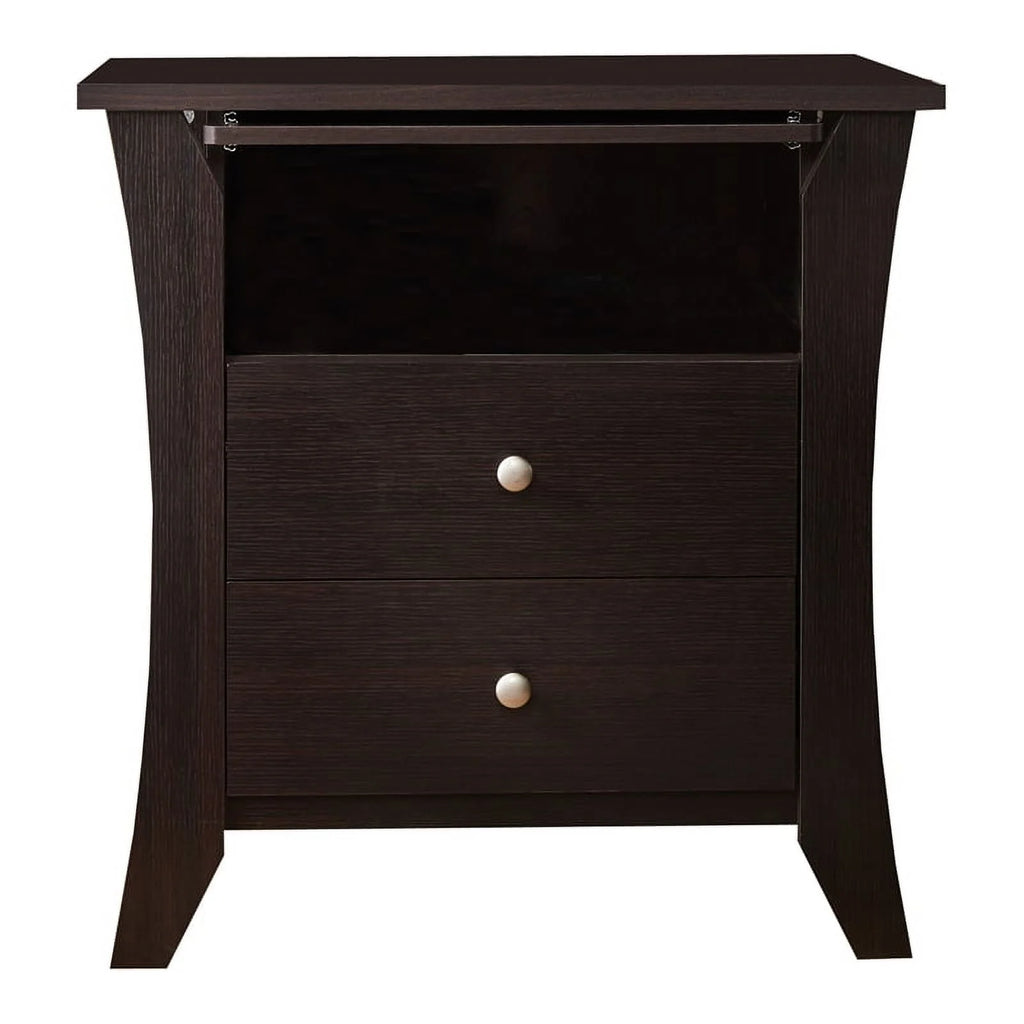 Wood 2-Drawer End Table with Tray in Espresso J31103
