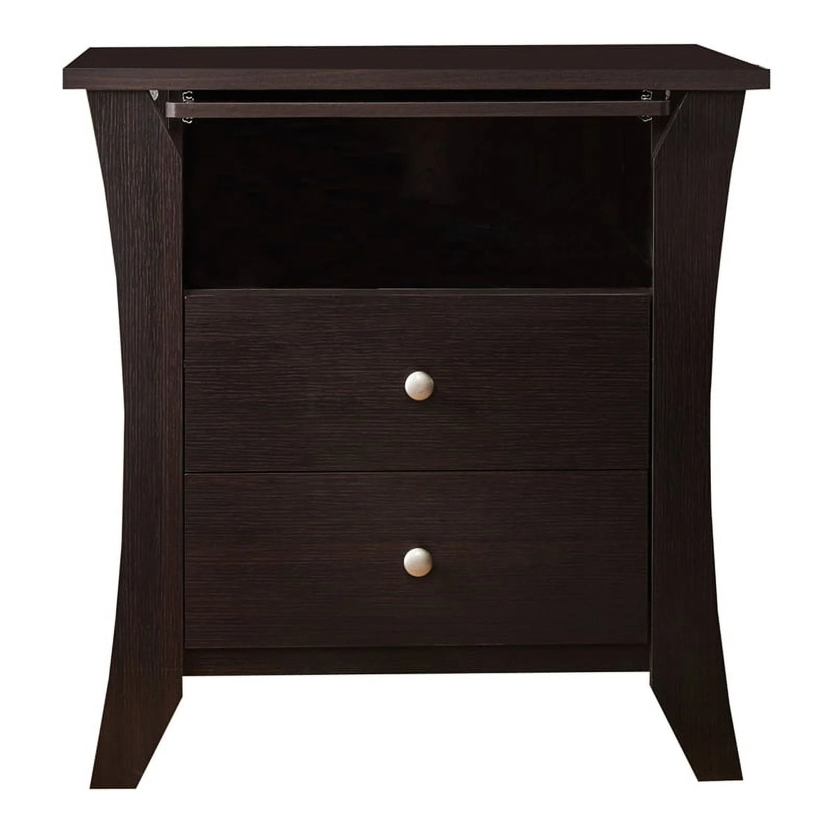 Wood 2-Drawer End Table with Tray in Espresso J31103