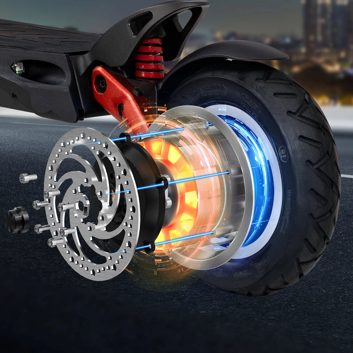 Electric Scooter with 25 Miles Range, 19 MPH, 500W, 10 inch Wheels B208