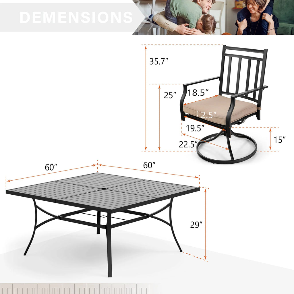 9 Piece Outdoor Metal Patio Dining Set S1400