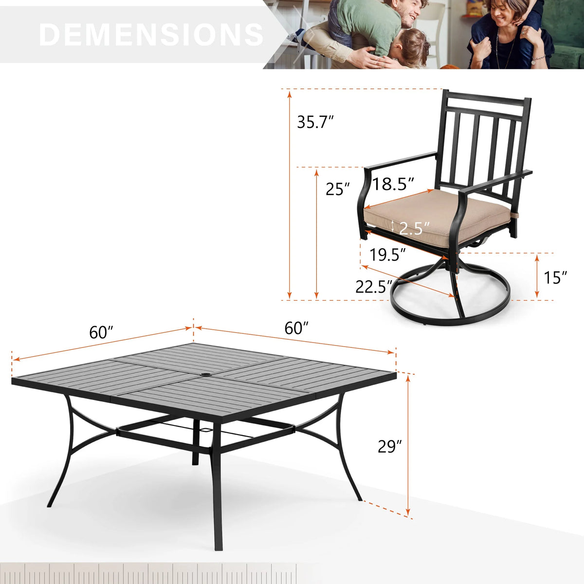 9 Piece Outdoor Metal Patio Dining Set S1400