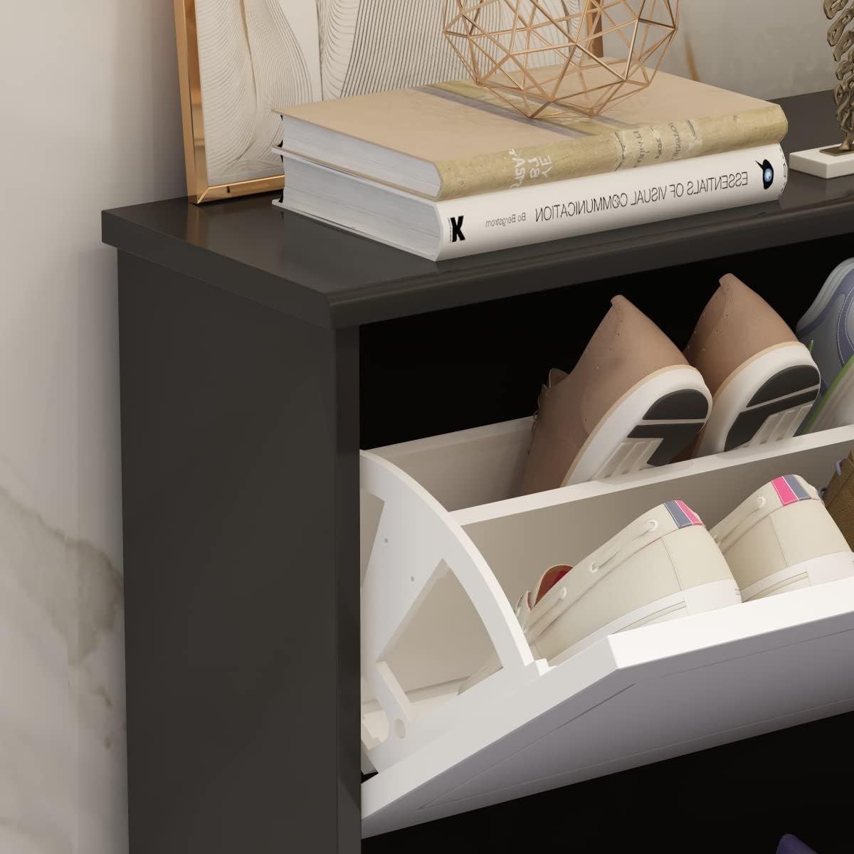 Shoe Cabinet with 3 Flip Drawers D65852