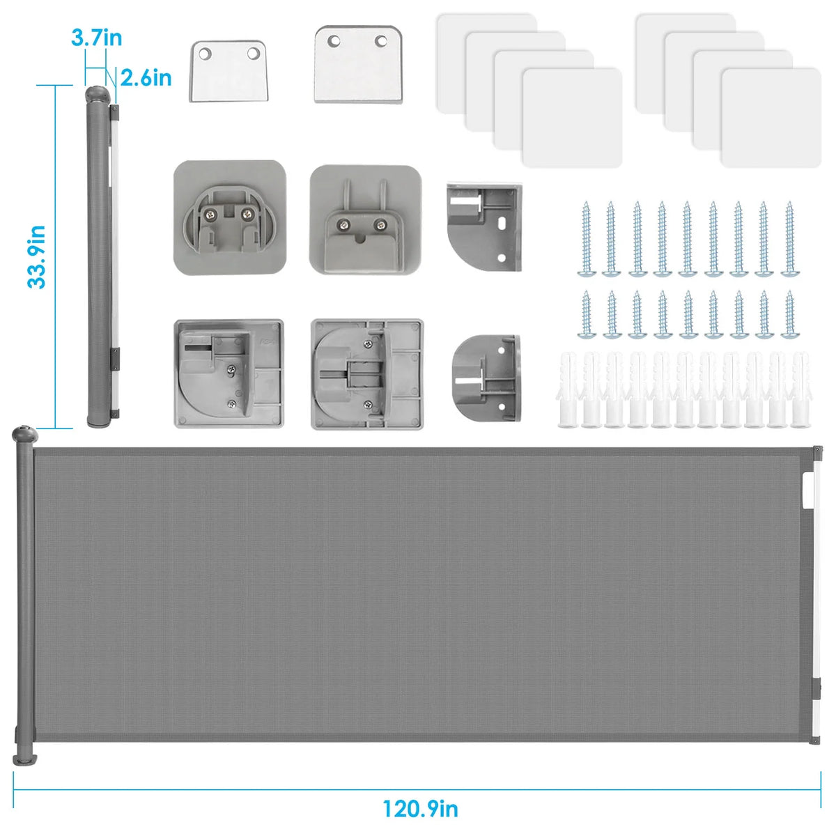 Extra Wide Retractable Baby Gate 118" x 33" J906590
