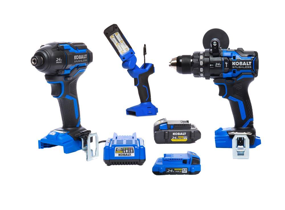 3-Tool 24-Volt Max Brushless Power Tool Combo Kit with Hard Case W5154