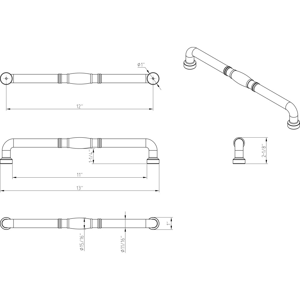Satin Nickel Appliance Pull R25016