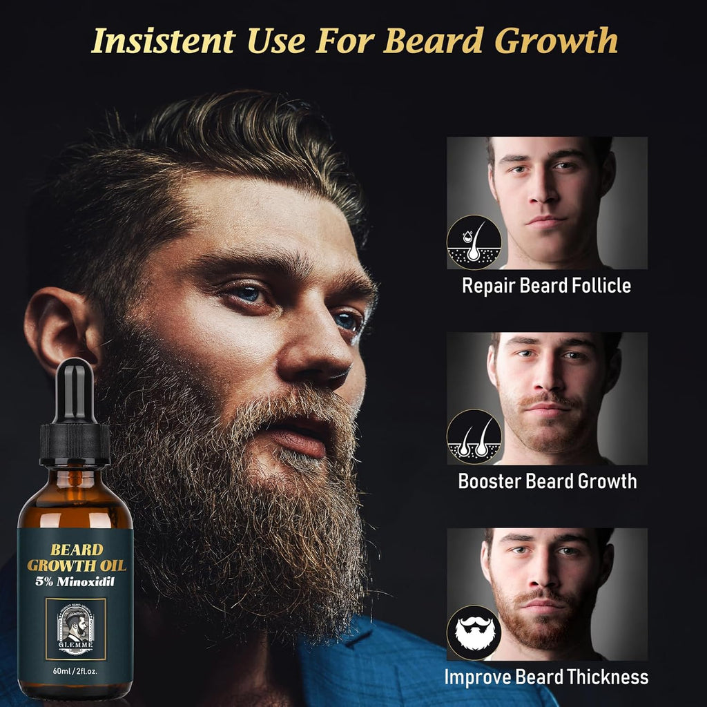 5% Minoxidil Beard Growth Oil Beard Balm for Patchy Beard D97772