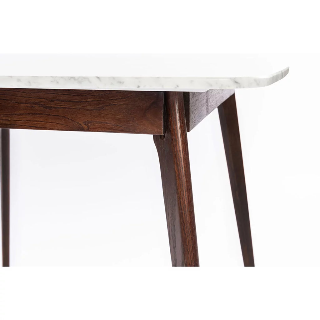 31" Square White Italian Carrara Marble Dining Table A650815