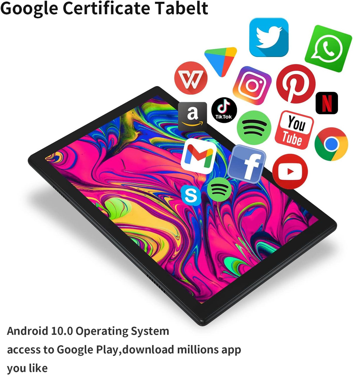 Black 10 Inch Android Tablet with 32GB Storage C29478