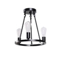 3-Light Black Semi-Flush Mount M5001