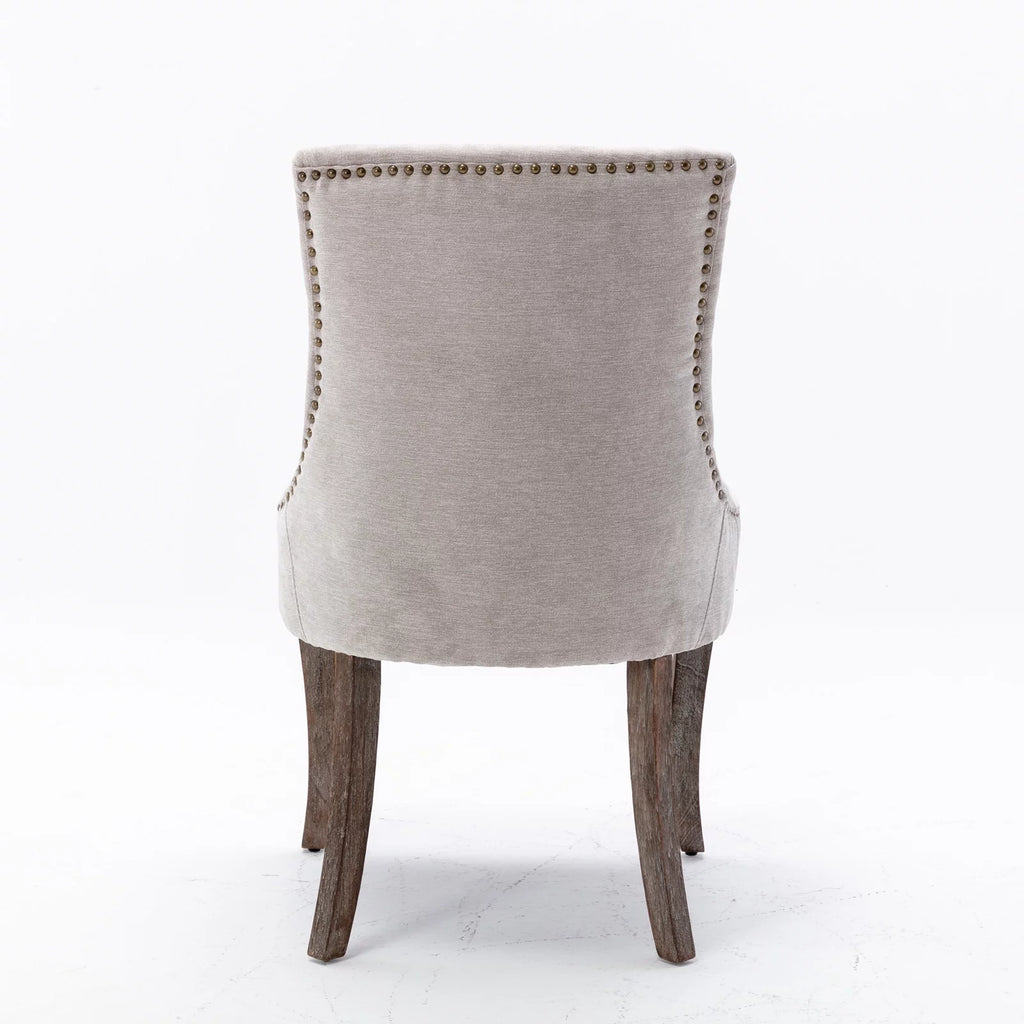 Beige Fabric Dining Chair Set of 2 H438