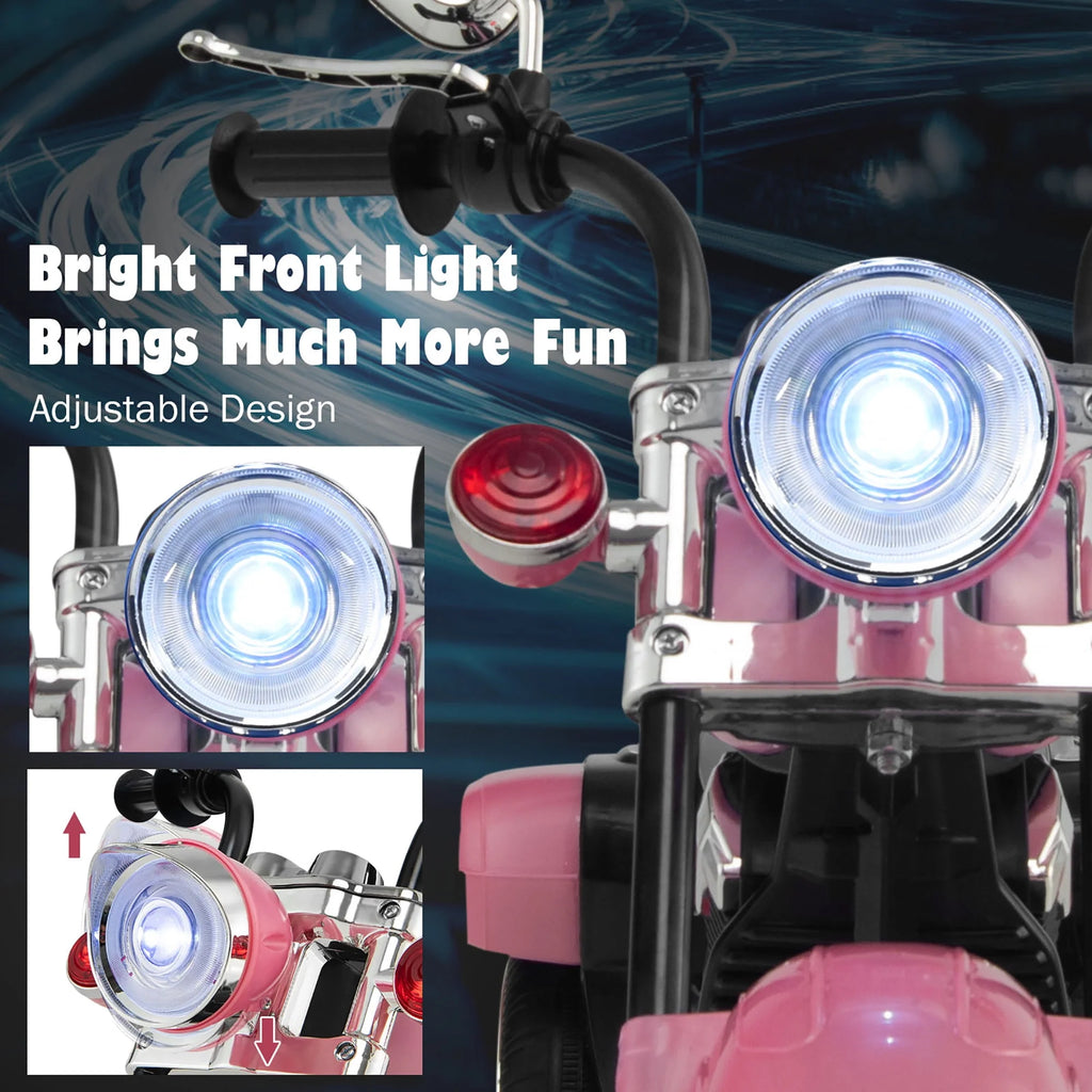 3 Wheel Kids Ride On Motorcycle 6V Battery Powered White Q178856