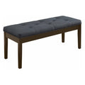 Gray Linen Wooden Bench L7414