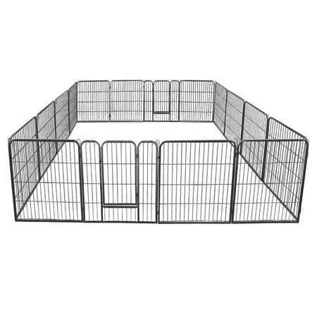 32 inch 16 Panel Foldable Metal Pet Playpen M354579