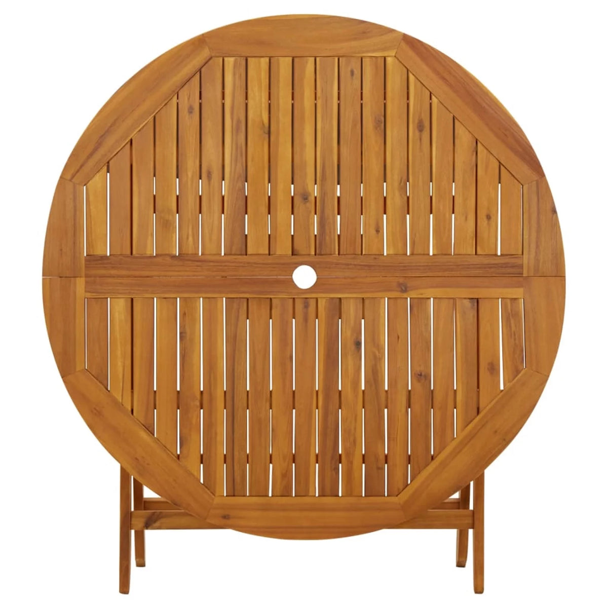 Folding Wood Acacia Round Outdoor Dining Table with Umbrella Hole X32340