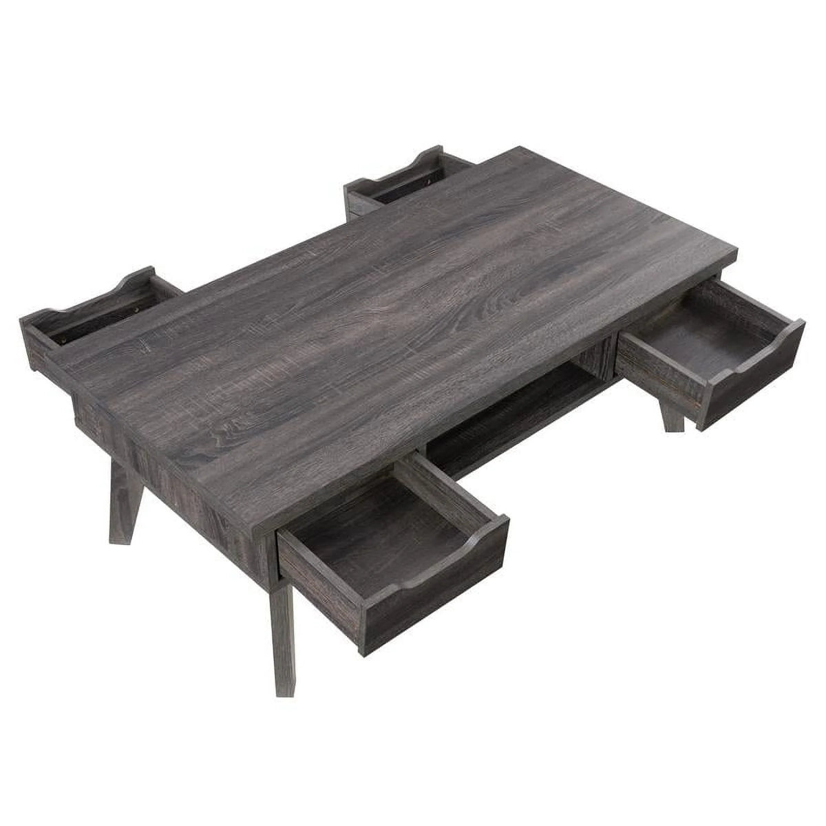 Dark Gray Engineered Wood Coffee Table with Drawers K36744