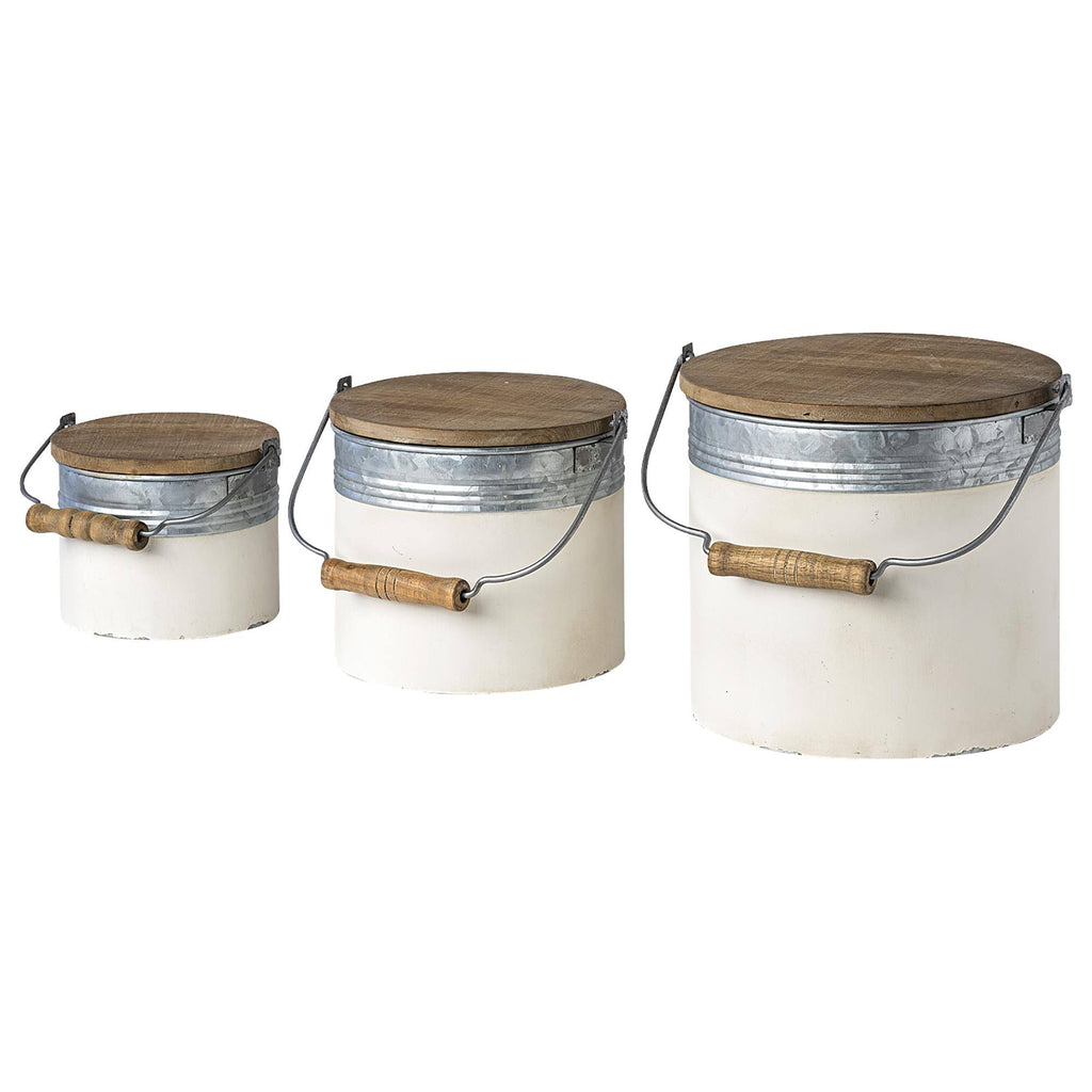 Metal Set of 3 Cylindrical Box N43111