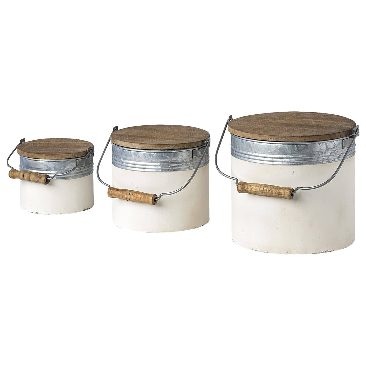 Metal Set of 3 Cylindrical Box N43111