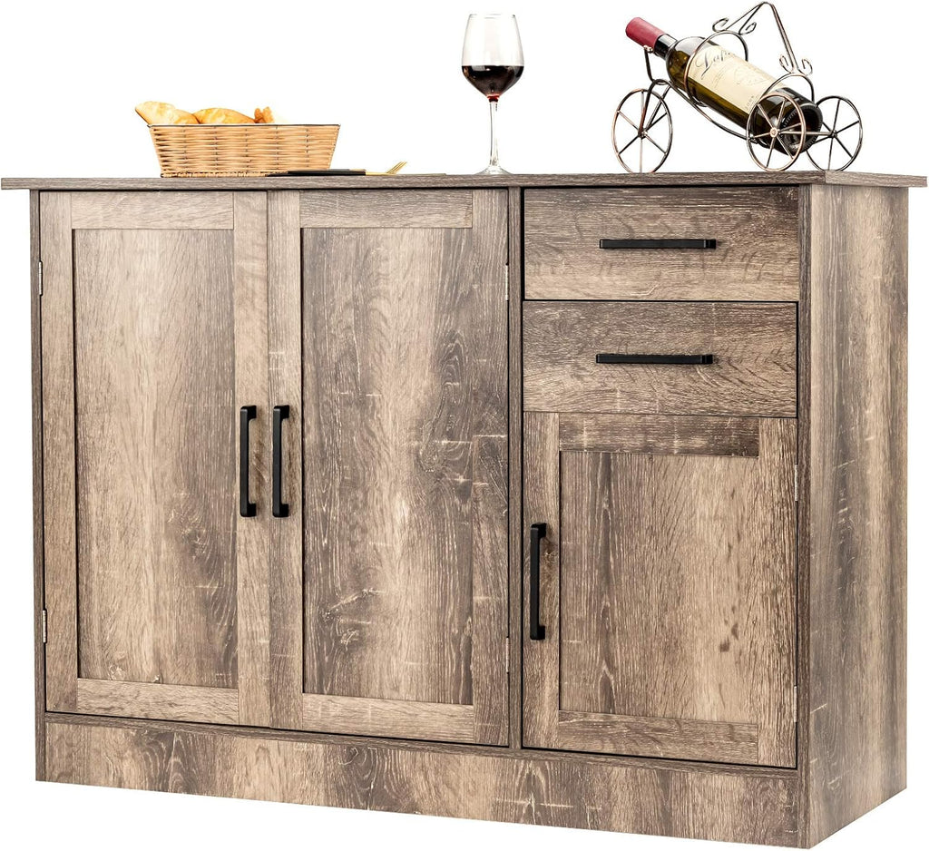 Natural 2-Door Cabinet with 2 Drawers Buffet Server G845386
