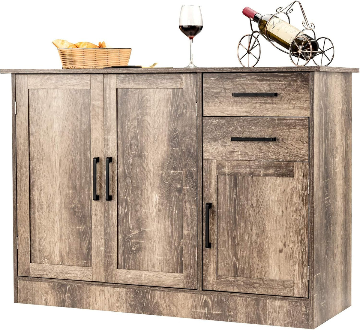 Natural 2-Door Cabinet with 2 Drawers Buffet Server G845386