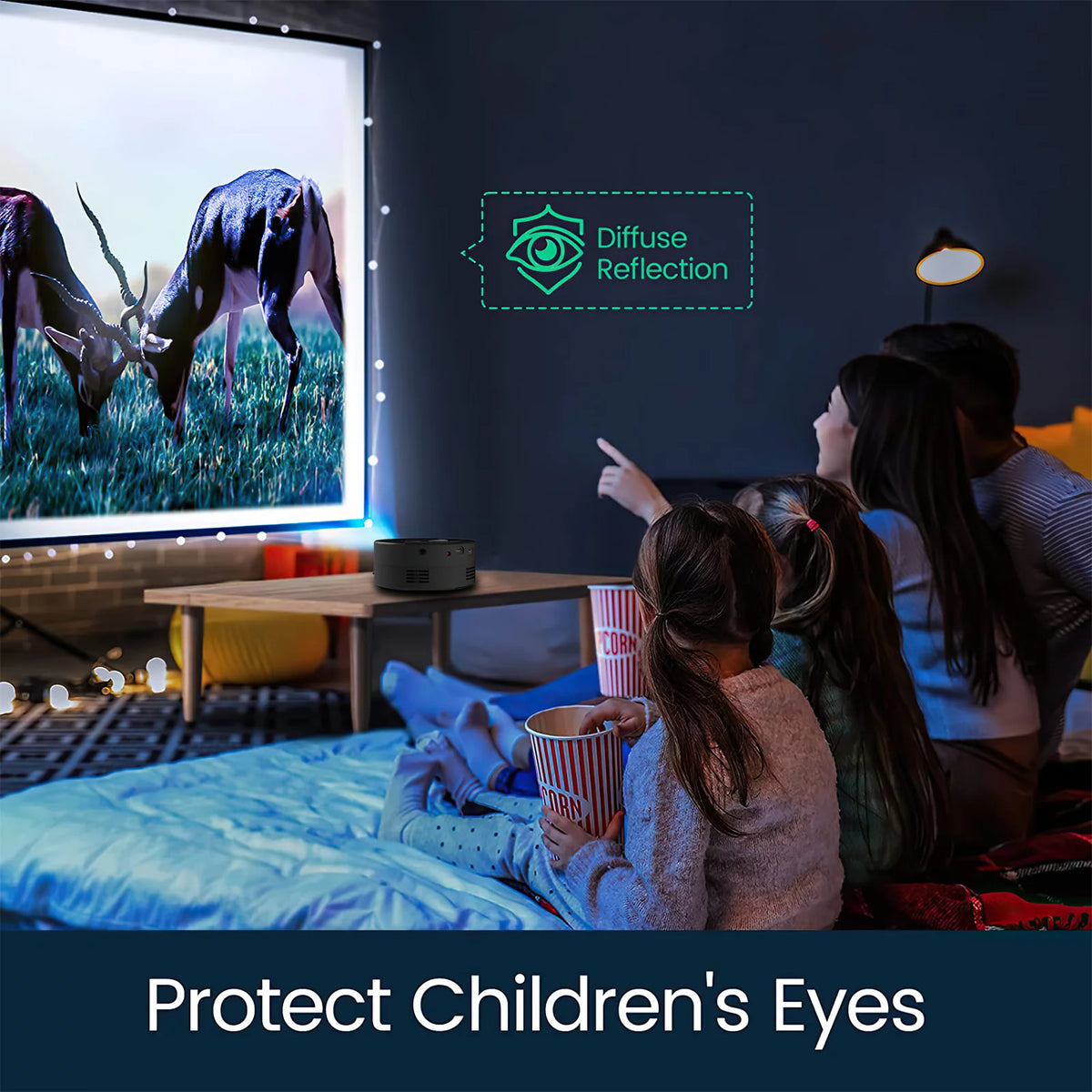 Mini Projector, 1920*1080p HD LED Projector with Remote Control N945