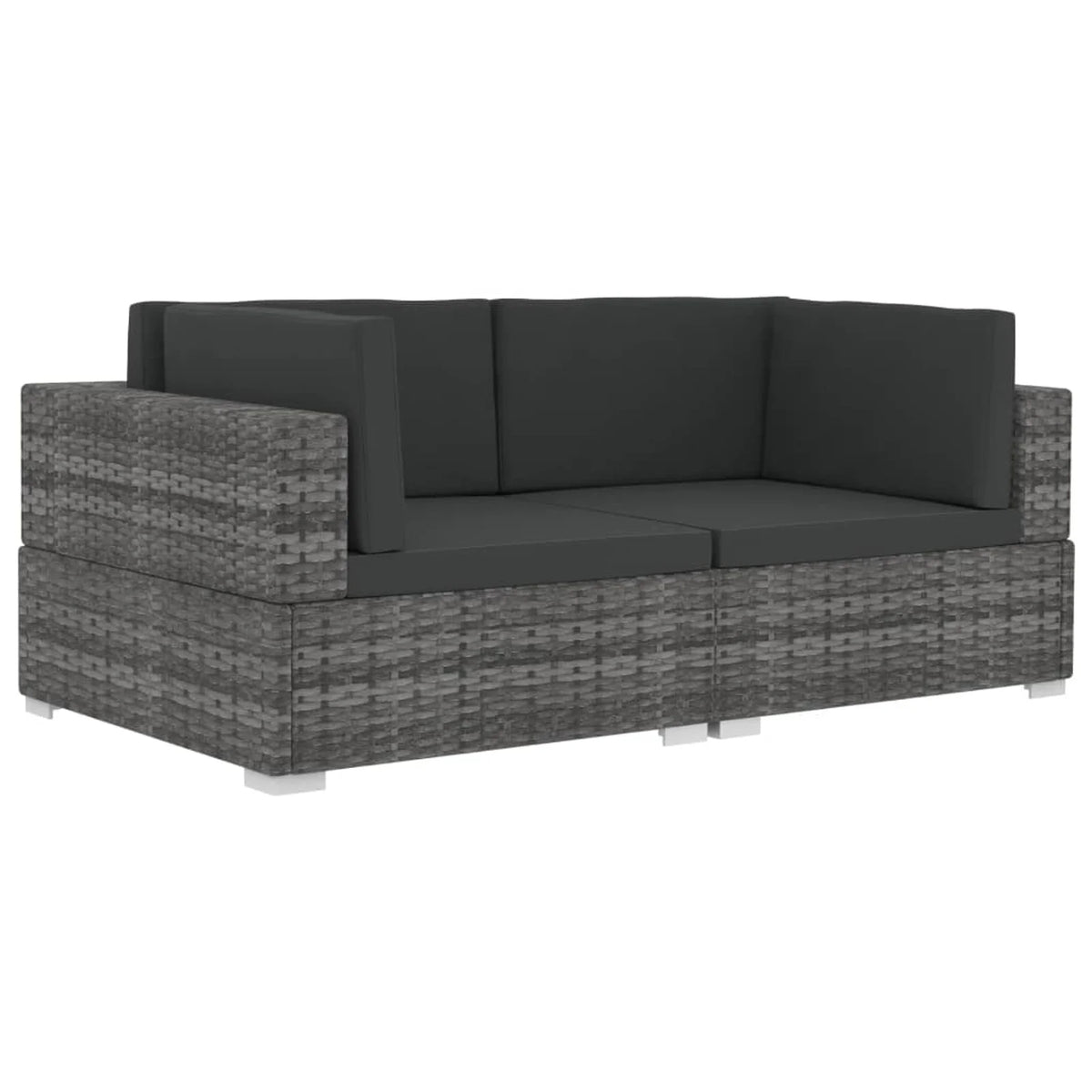 2 Piece Patio Sofa Set with Cushions Poly Rattan Gray A14254