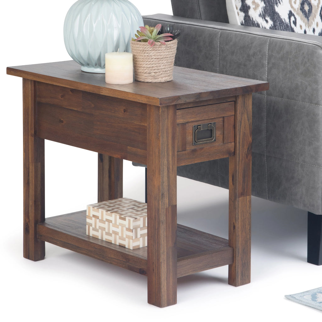14 inch Wide Rustic Narrow Side Table J342