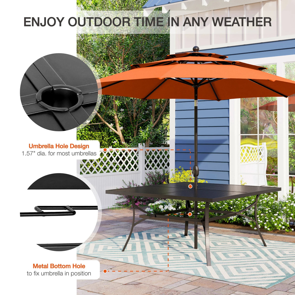 9 Piece Outdoor Metal Patio Dining Set S1400