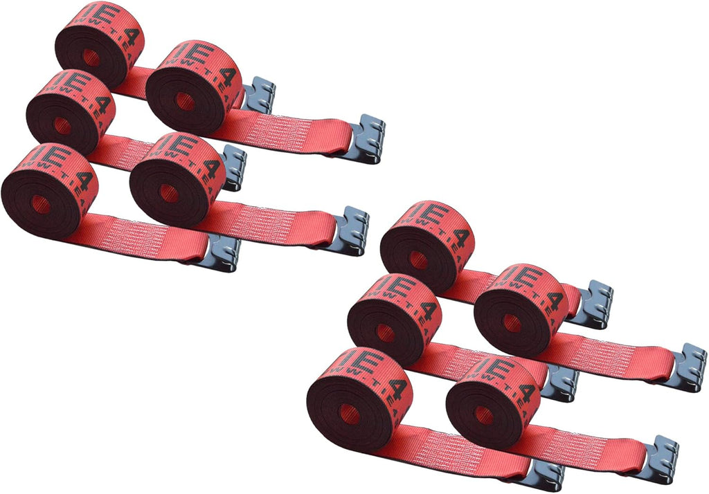 4 x 30' Heavy Duty Tie-Down Winch Strap with Flat Hooks, 10 Pack M7967