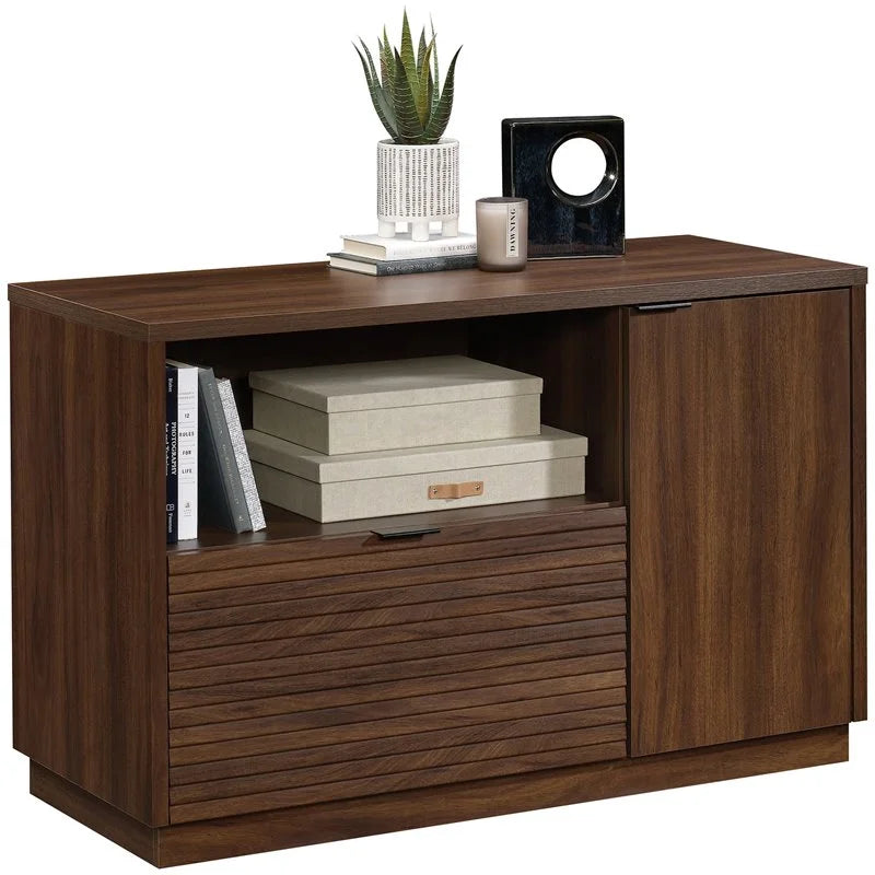 Mahogany Engineered Wood Storage Credenza W789028