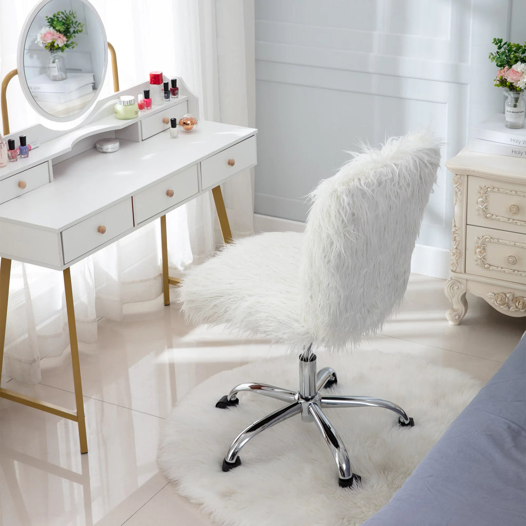 White Vanity Office Chair J69906
